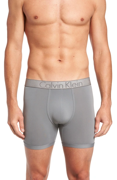 Shop Calvin Klein Customized Stretch Boxer Briefs In Grey Sky