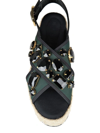 Shop Marni Fussbett Neoprene And Leather Flatform Sandals In Verde