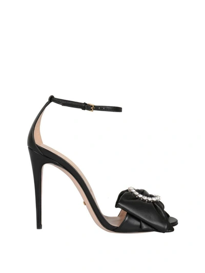 Shop Gucci Leather Sandals In Nero