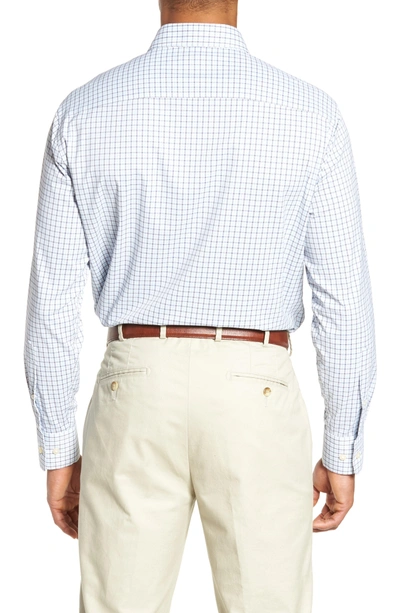 Shop Peter Millar Check It Athletic Fit Performance Sport Shirt In Yankee Blue
