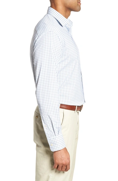 Shop Peter Millar Check It Athletic Fit Performance Sport Shirt In Yankee Blue