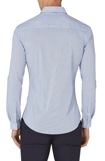 Shop Topman Muscle Fit Smart Shirt In Blue Multi