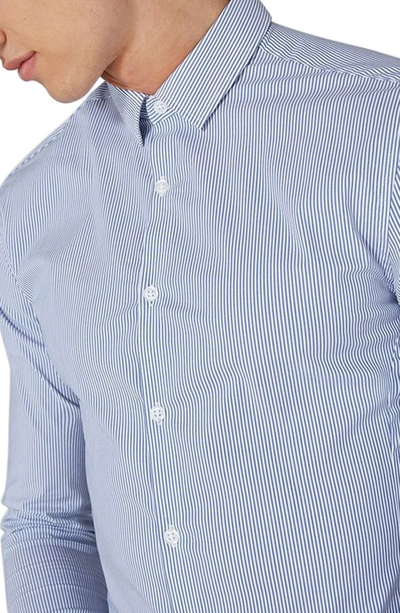 Shop Topman Muscle Fit Smart Shirt In Blue Multi