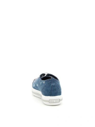 Shop Miu Miu Denim Sneakers In Blu|blu