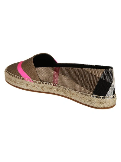 Shop Burberry Checked Espadrillas In Pink