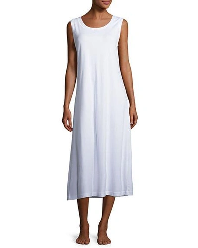 Shop P Jamas Butterknit Scoop-neck Tank Gown In White