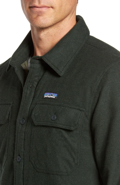 Shop Patagonia 'fjord' Flannel Shirt Jacket In Carbon
