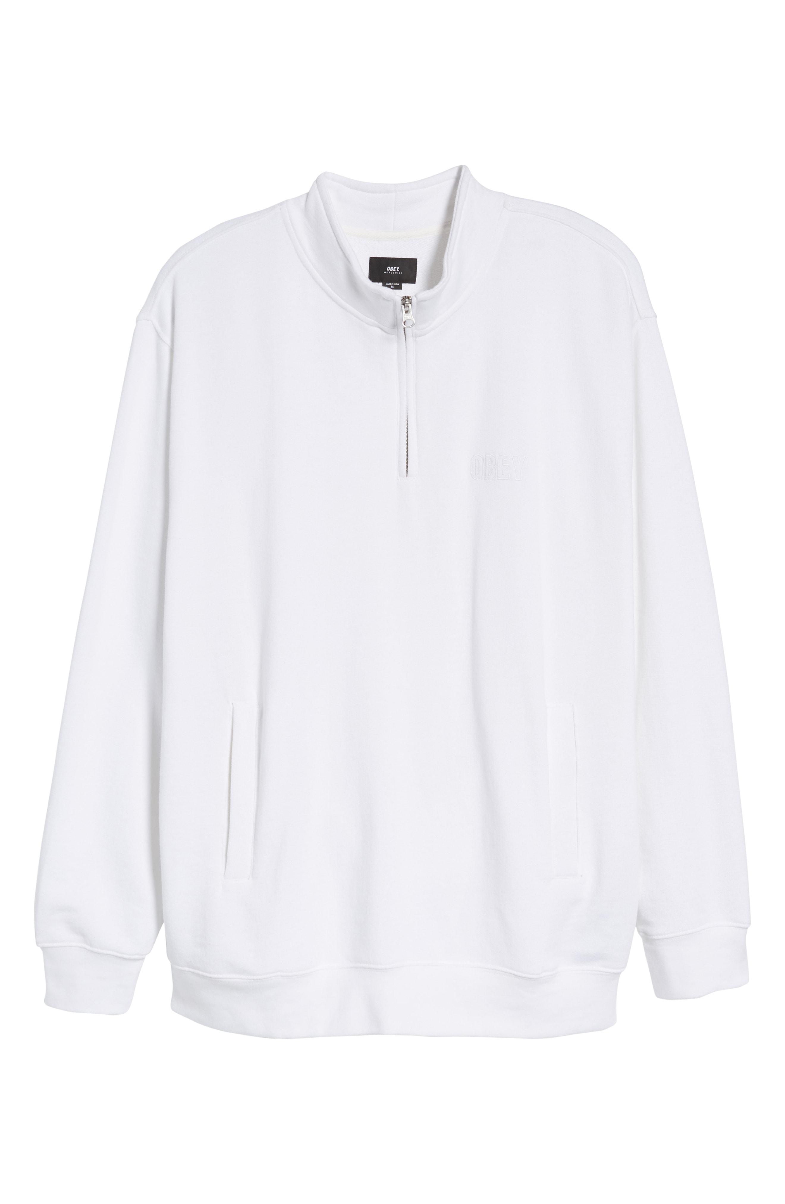 Obey Atomatic Quarter-zip Fleece Pullover In White | ModeSens