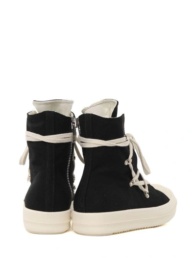 Shop Rick Owens High-top Cotton-canvas Sneakers In Nero