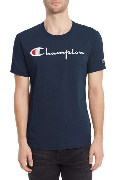 Shop Champion Logo T-shirt In Navy