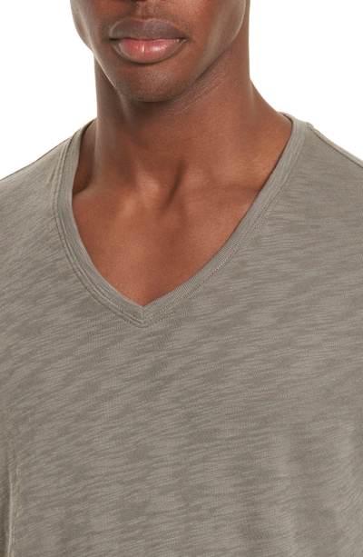 Shop Atm Anthony Thomas Melillo Slub V-neck T-shirt In Military
