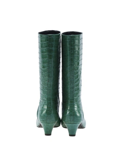 Shop Marni Boot Crocco Print In Green