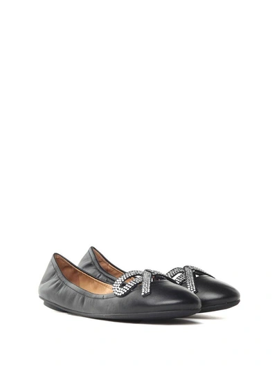 Shop Marc Jacobs Willa Embellished Leather Ballet Flats In Nero