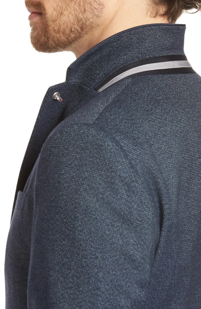 Shop Ted Baker Burke Semi Plain Trim Fit Jacket In Navy