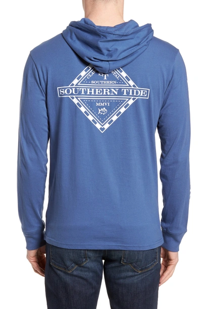 Shop Southern Tide Diamond Logo Hoodie In Seven Seas Blue