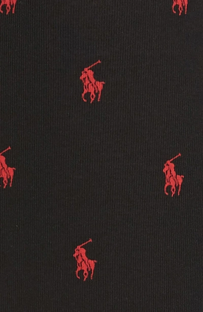 Shop Polo Ralph Lauren 3-pack Cotton Boxer Briefs In Black/ Black Stripe/ Red