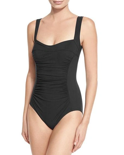 Shop Karla Colletto Ruch-front Underwire One-piece In Black