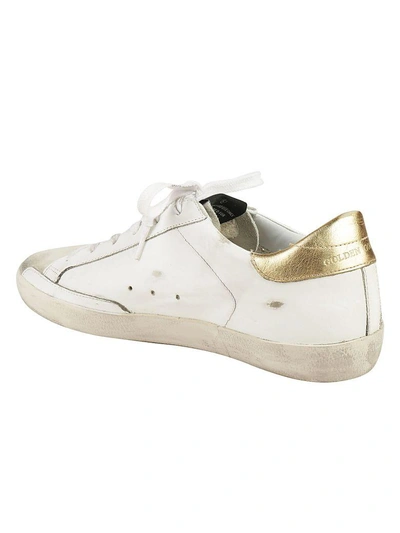 Shop Golden Goose Superstar Sneakers In White-gold-pink