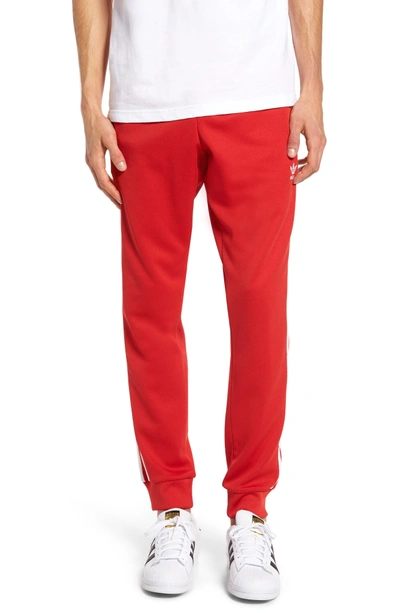Adidas Originals Men's Sst Contrast-striped Sweatpants In Red | ModeSens