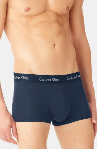 Shop Calvin Klein U5554 Micromodal Trunks In Blue Shadow