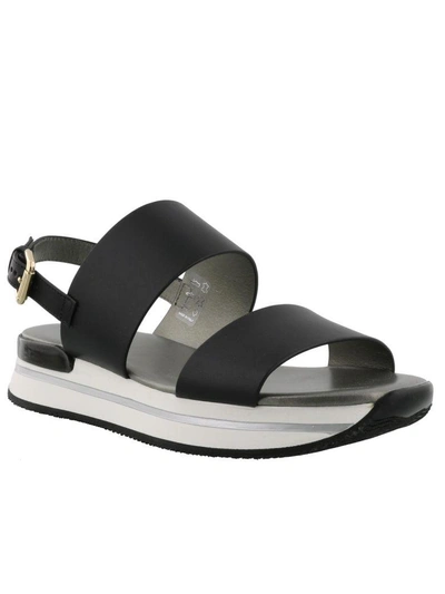 Shop Hogan H257 Sandals In Black