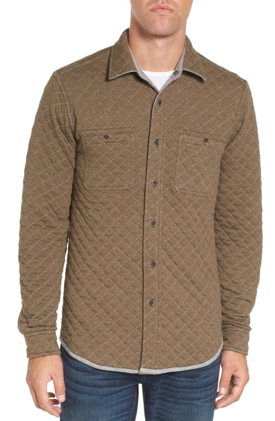 Shop Tailor Vintage Reversible Double-face Quilted Shirt In Med Grey Htr/ Army Htr Quilted