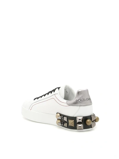 Shop Dolce & Gabbana Portofino Sneakers In Rose/farfalle F.do Rosa (white)