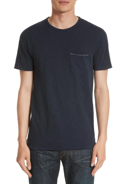 Shop Rag & Bone Owen Slim Fit Pocket T-shirt In Navy/ White