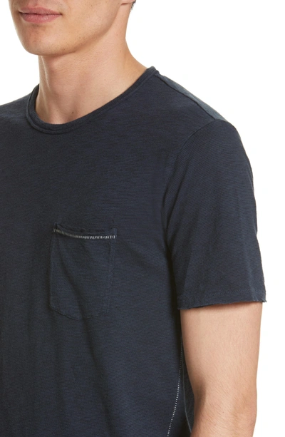 Shop Rag & Bone Owen Slim Fit Pocket T-shirt In Navy/ White