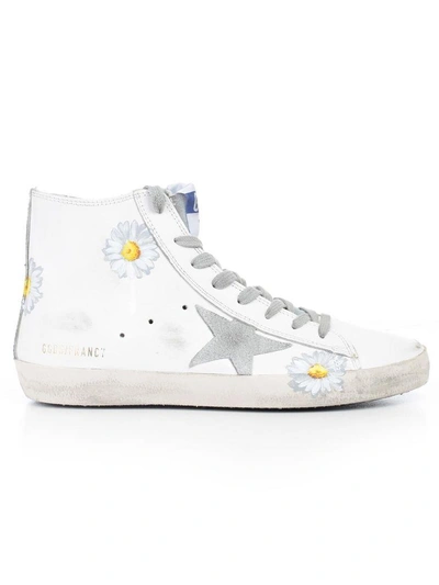 Shop Golden Goose Sneakers In Bwhite Hand Painted Flowers
