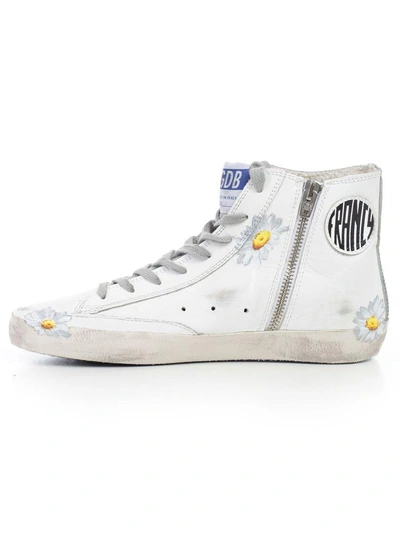 Shop Golden Goose Sneakers In Bwhite Hand Painted Flowers