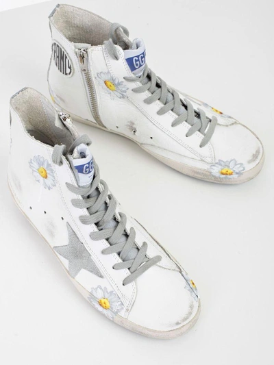 Shop Golden Goose Sneakers In Bwhite Hand Painted Flowers