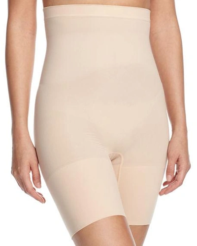 Shop Spanx Plus Size Higher Power Shorts In Soft Nude