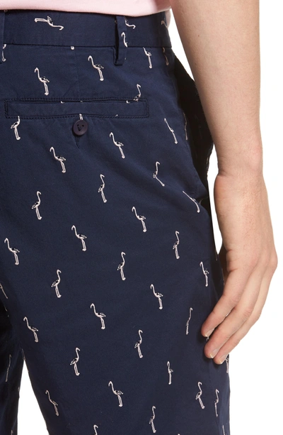 Shop Vilebrequin Embroidered Twill Shorts In V-blue W/bermuda Sand