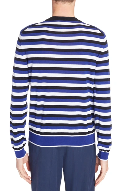 Shop Kenzo Large K Stripe Sweater In French Blue