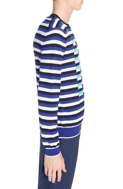 Shop Kenzo Large K Stripe Sweater In French Blue