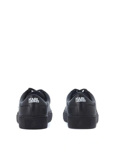 Shop Karl Lagerfeld Black Leather Sneaker In Nero