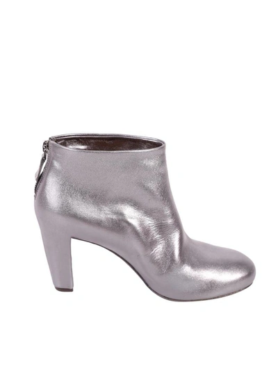 Shop Roberto Del Carlo Leather Ankle Boots In Silver