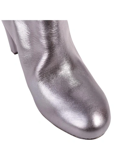 Shop Roberto Del Carlo Leather Ankle Boots In Silver