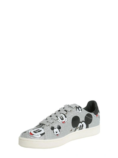 Shop Moa Usa Mickey Mouse Sneakers In Argento