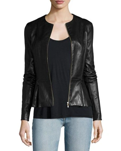 Shop The Row Anasta Zip-front Leather Jacket, Black