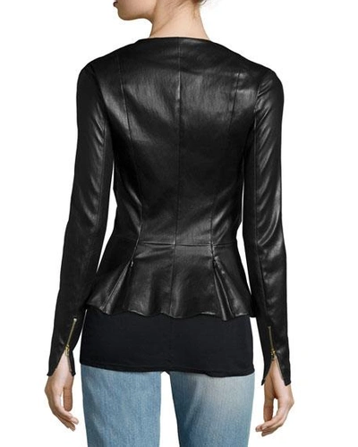 Shop The Row Anasta Zip-front Leather Jacket, Black