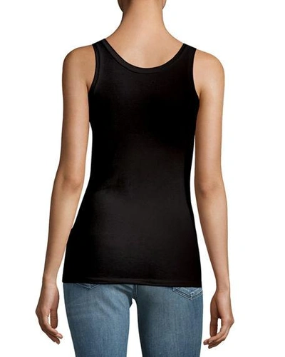 Shop Majestic Basic Soft Touch Scoop-neck Tank In Black