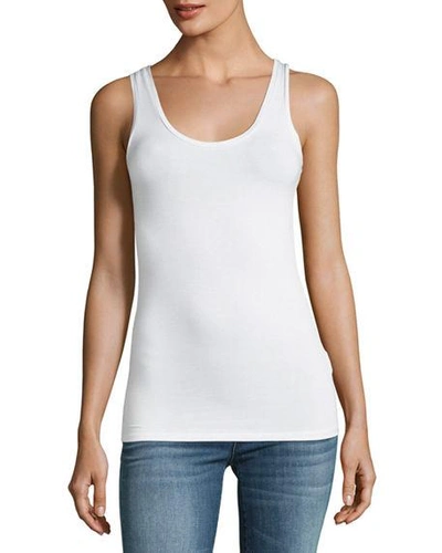 Shop Majestic Basic Soft Touch Scoop-neck Tank In White