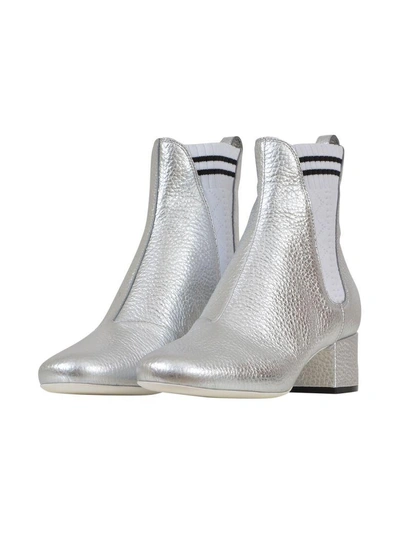 Shop Fendi Silver Chelsea Boots