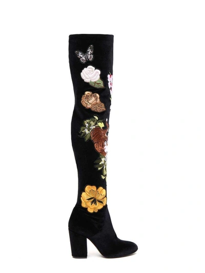 Shop Strategia Embroidered Boots In Nero