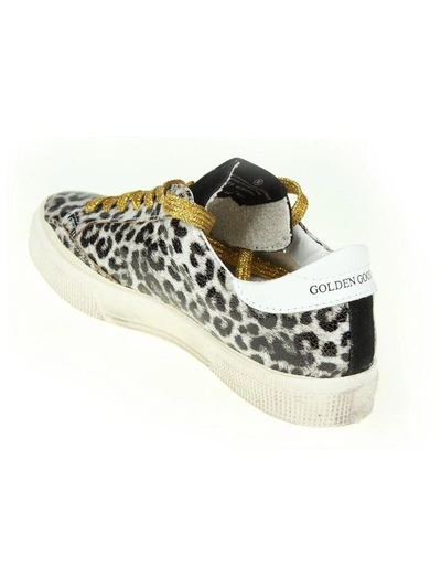 Shop Golden Goose May Leather Sneaker Leopard Color
