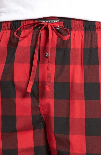 Shop Polo Ralph Lauren Cotton Pajama Shorts In Montana Plaid/ Polo Black