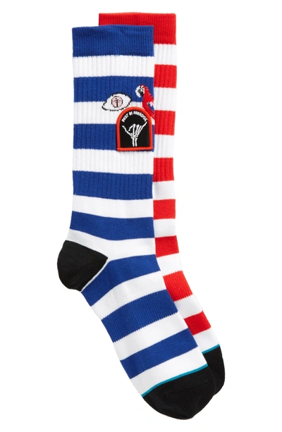 Shop Stance Staycation Stripe Socks In Blue