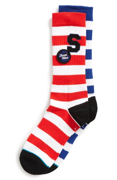 Shop Stance Staycation Stripe Socks In Blue